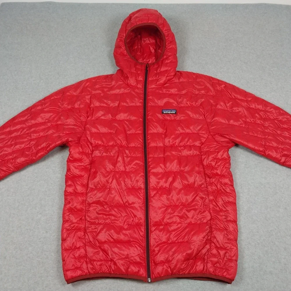 Patagonia Jacket Mens Medium Fire Red Micro Puff Hoody 84030 Insulated Puffer